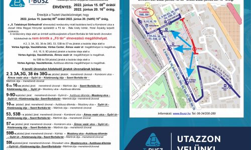 Útlezárás lesz Tatabányán a hétvégi Sörfesztivál miatt