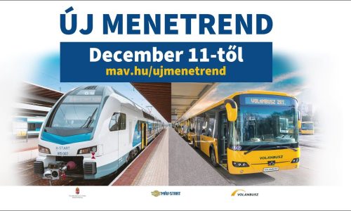 Új menetrendet vezet be a MÁV-Start, a Volánbusz és a HÉV